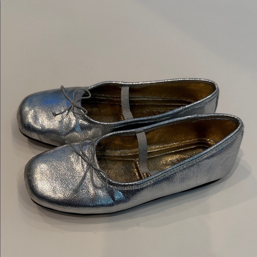 Zara Metallic Bow ballet flat